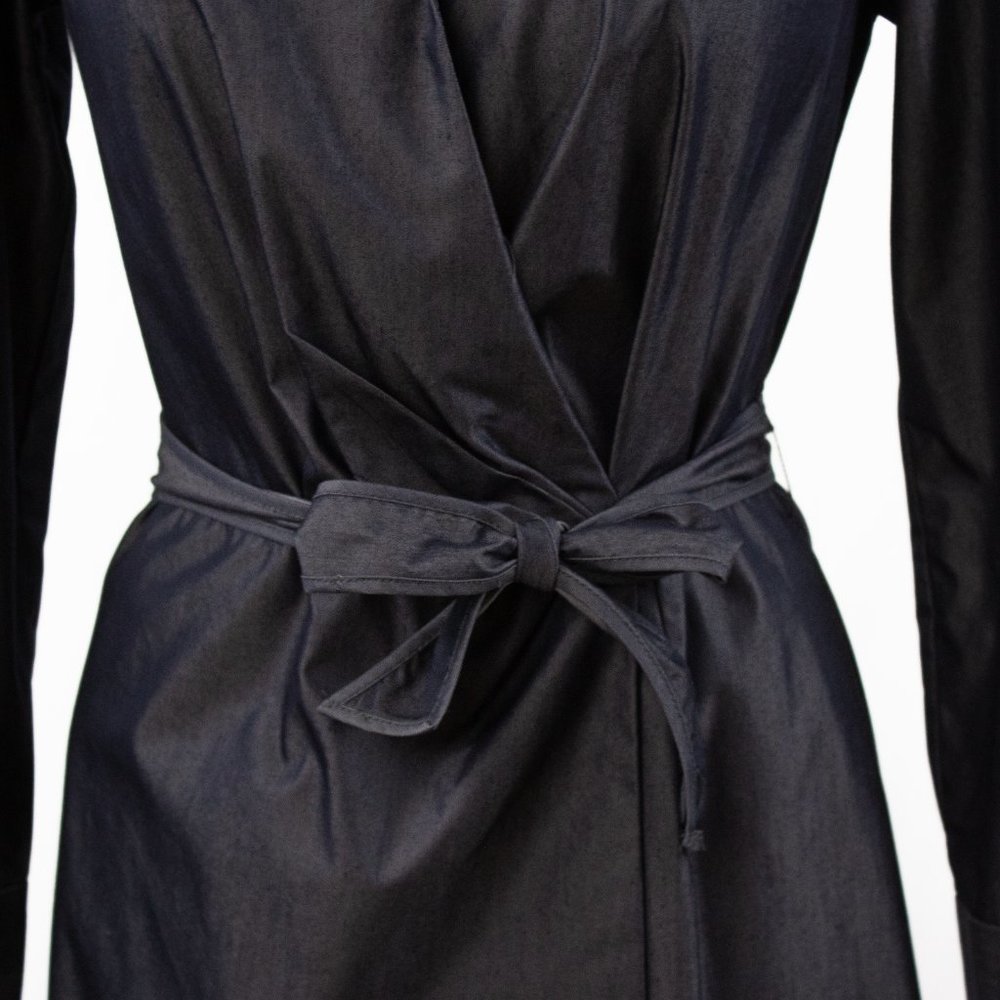 Banana Republic 6 Italian Chambray Midi Wrap Dress - Picture 3 of 10